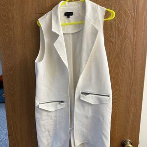 TOPSHOP White Sleeveless Long Blazer